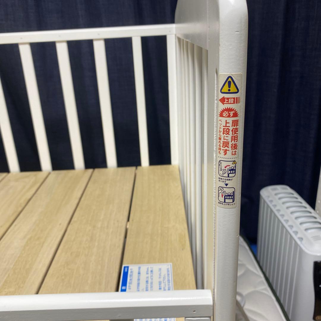 【美品】白　ベビーベッド　ミニタチベッド　カトージ