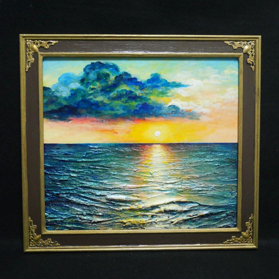 油絵 油彩 油彩画 絵画【Sea at Dusk】