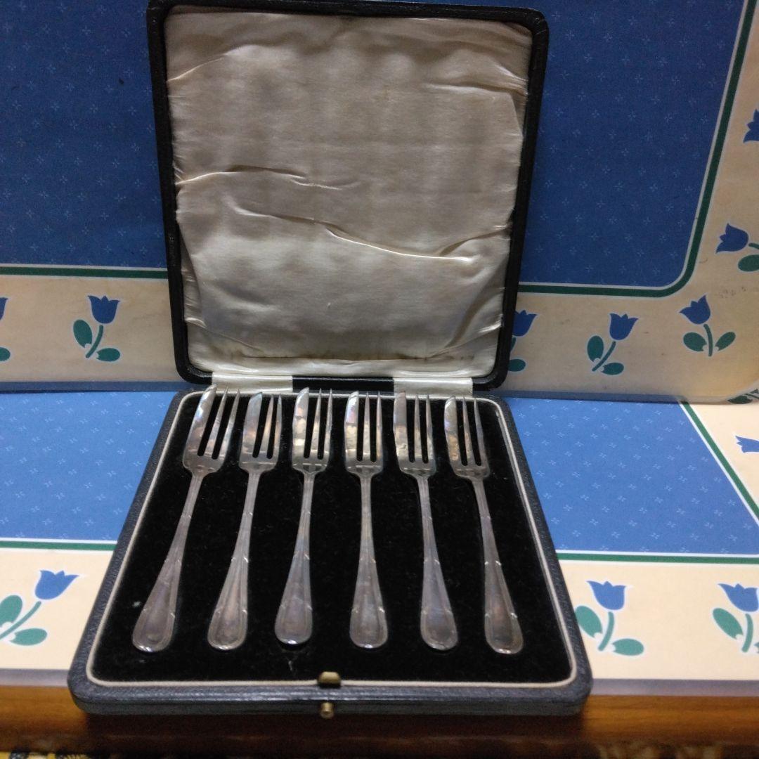 アンティークシルバーデザートフォークセット