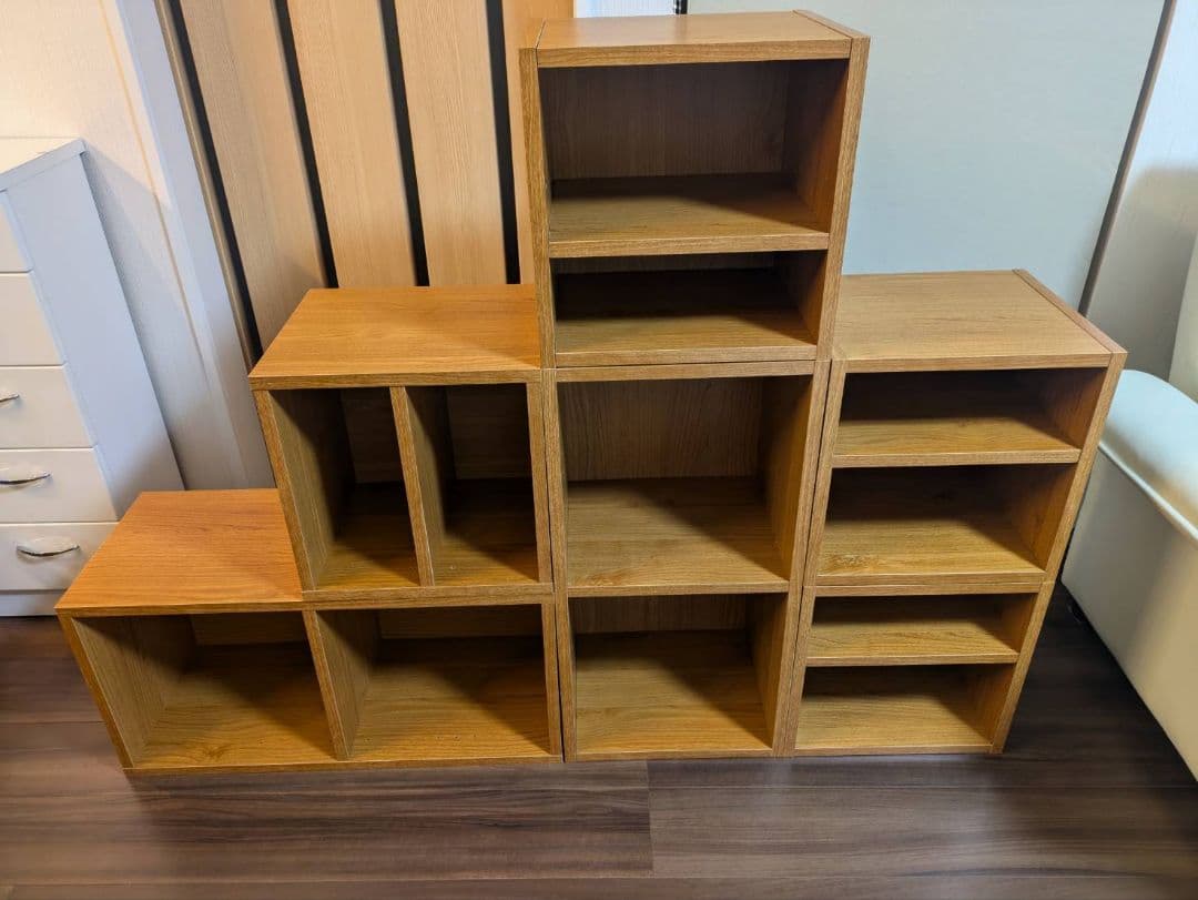 ディノス　組み合わせ自在な収納棚　本棚（6個セット）　付属品追加（写真）