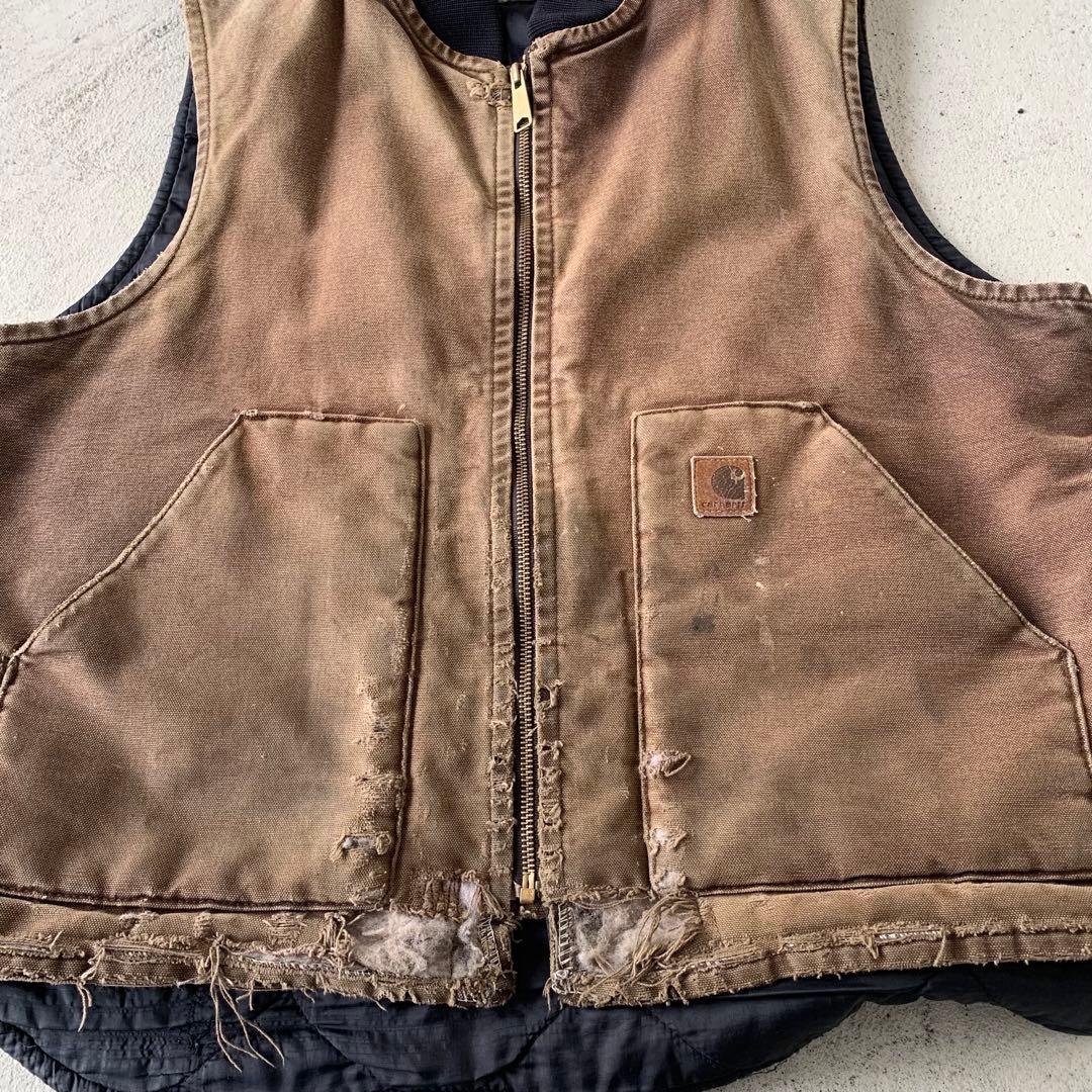 90s Carhartt ダックベスト　ブラウン　フェード