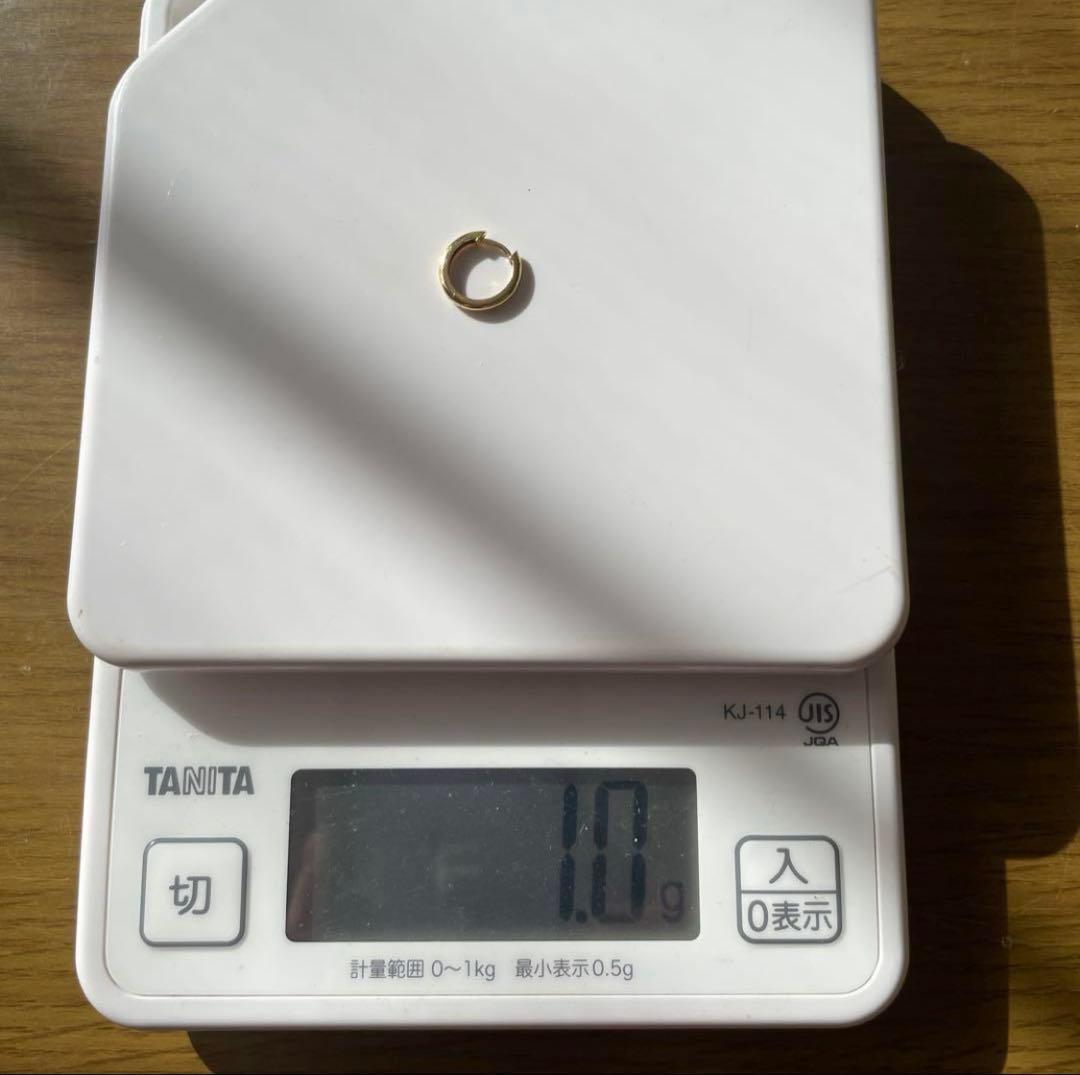 K18 ピアス　片耳　フープピアス　ゴールド　18金　ピアス