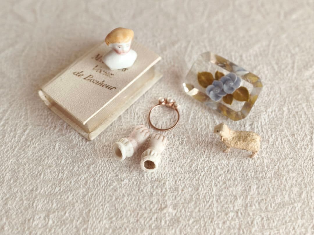 * vintage doll's head ୨୧ ブロンスの髪チャイナヘッドさん