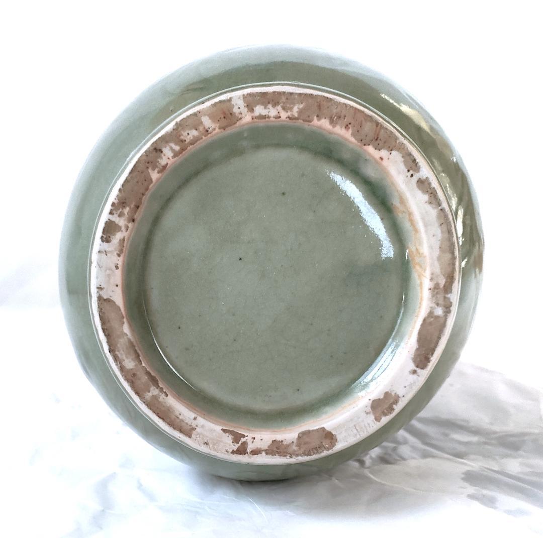 陶器 花器 青磁 美品 Ac-301