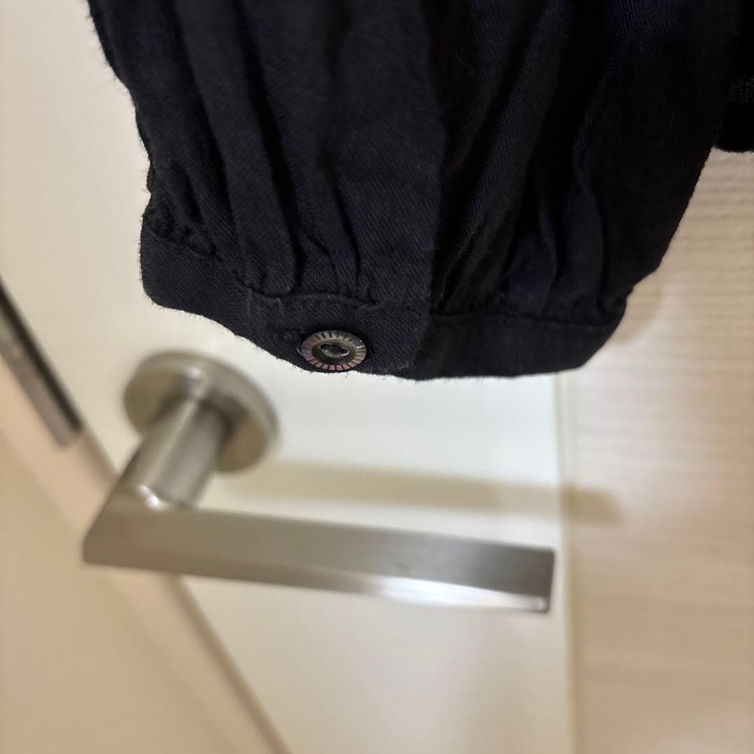 ネストローブ　nest Robe リネン　フリル　フリンジ　ピンタック　黒