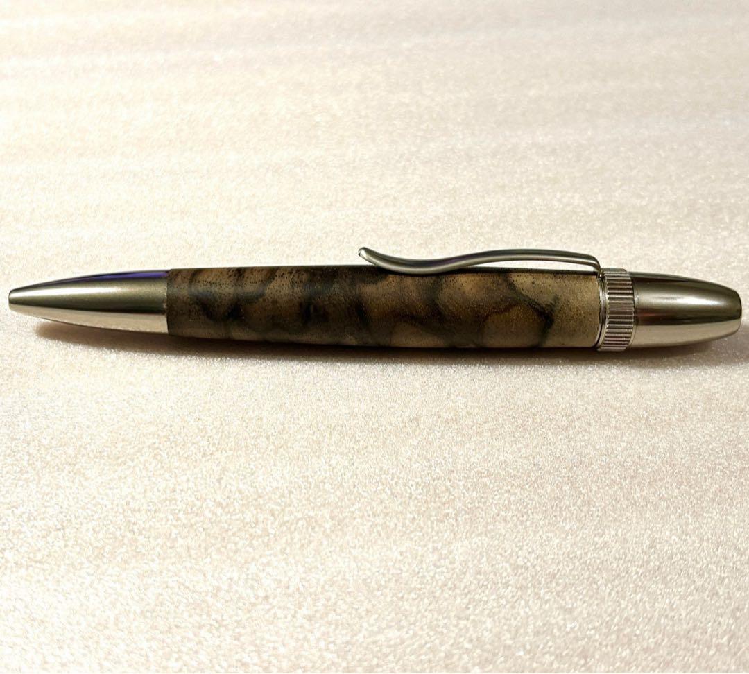 工房楔　黒柿　孔雀杢　ボールペン