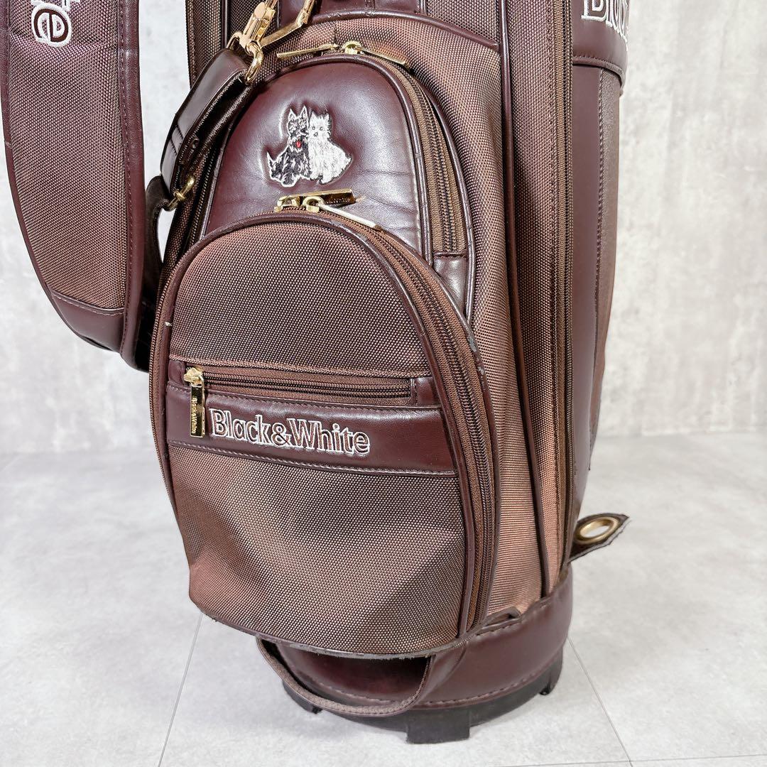 V914 Black&White ブラウン キャディバッグ スコティッシュテリア