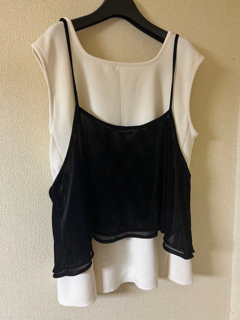 Anna Kerry メッシュベロアキャミソール