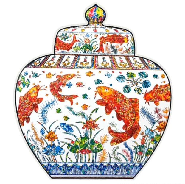 村上隆 ポスター『魚藻荷蓮紋蓋罐 明嘉靖朝 景德鎮五彩瓷』