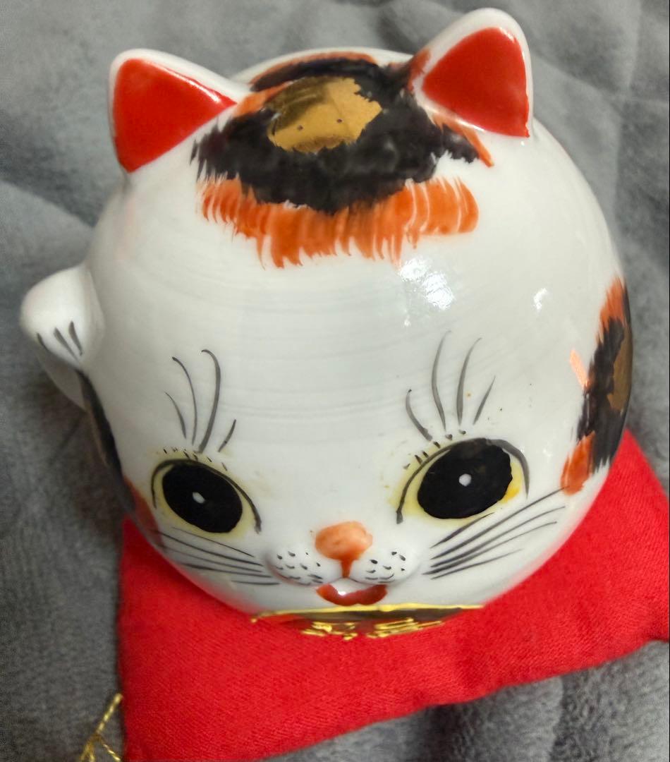 九谷焼　招き猫　猫の置き物　レア