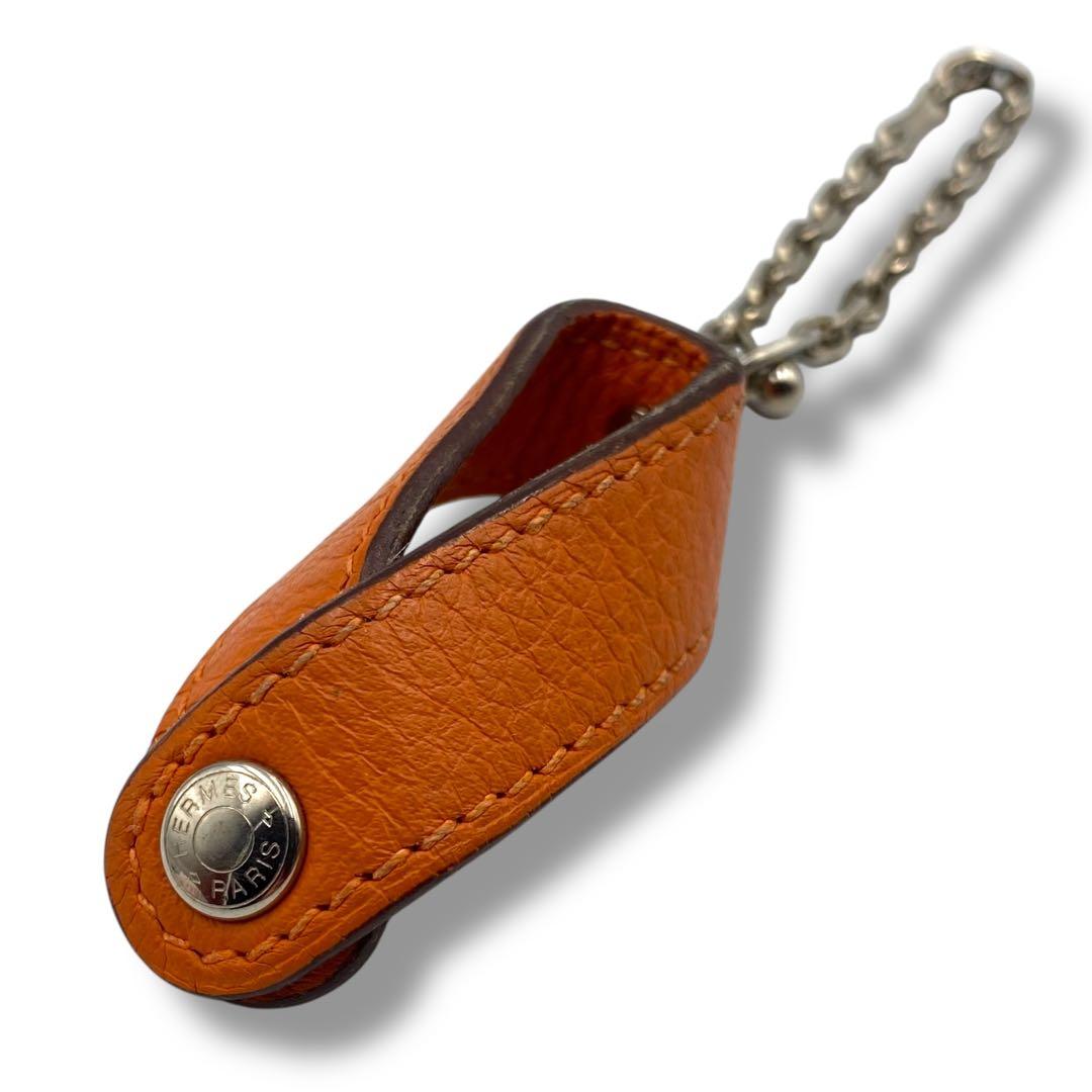 極美品 HERMES エルメス グローブホルダー レザー チャーム ノマド
