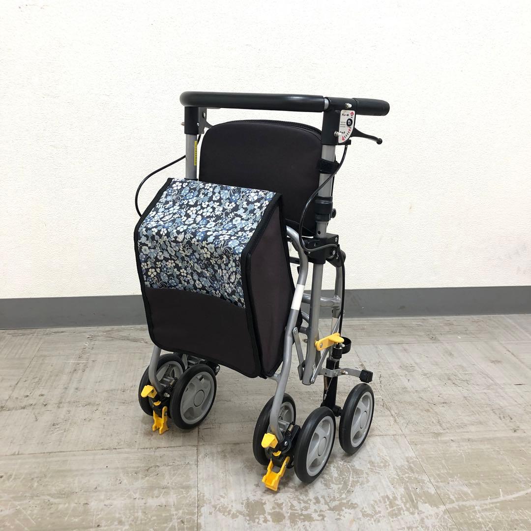 島製作所　歩行車　シンフォニーSPスリム　花柄紺