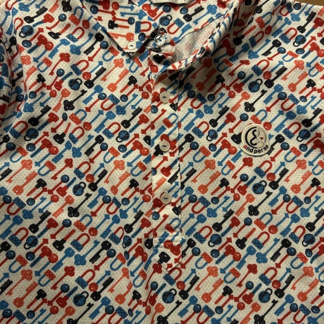 and per se アンパスィ 長袖ポロ 総柄 A9318MFX3 メンズ