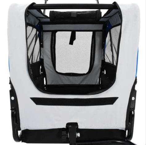 2-in-1 ペット用 自転車トレーラー＆ジョギングベビーカー ブルー＆グレー