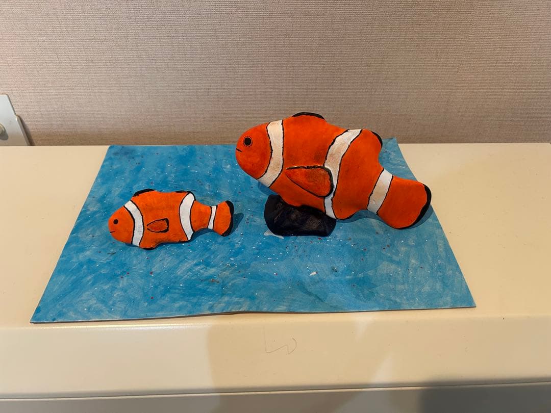 クマノミの立体オブジェ 「クマノミ親子」 作takuma 現代アート