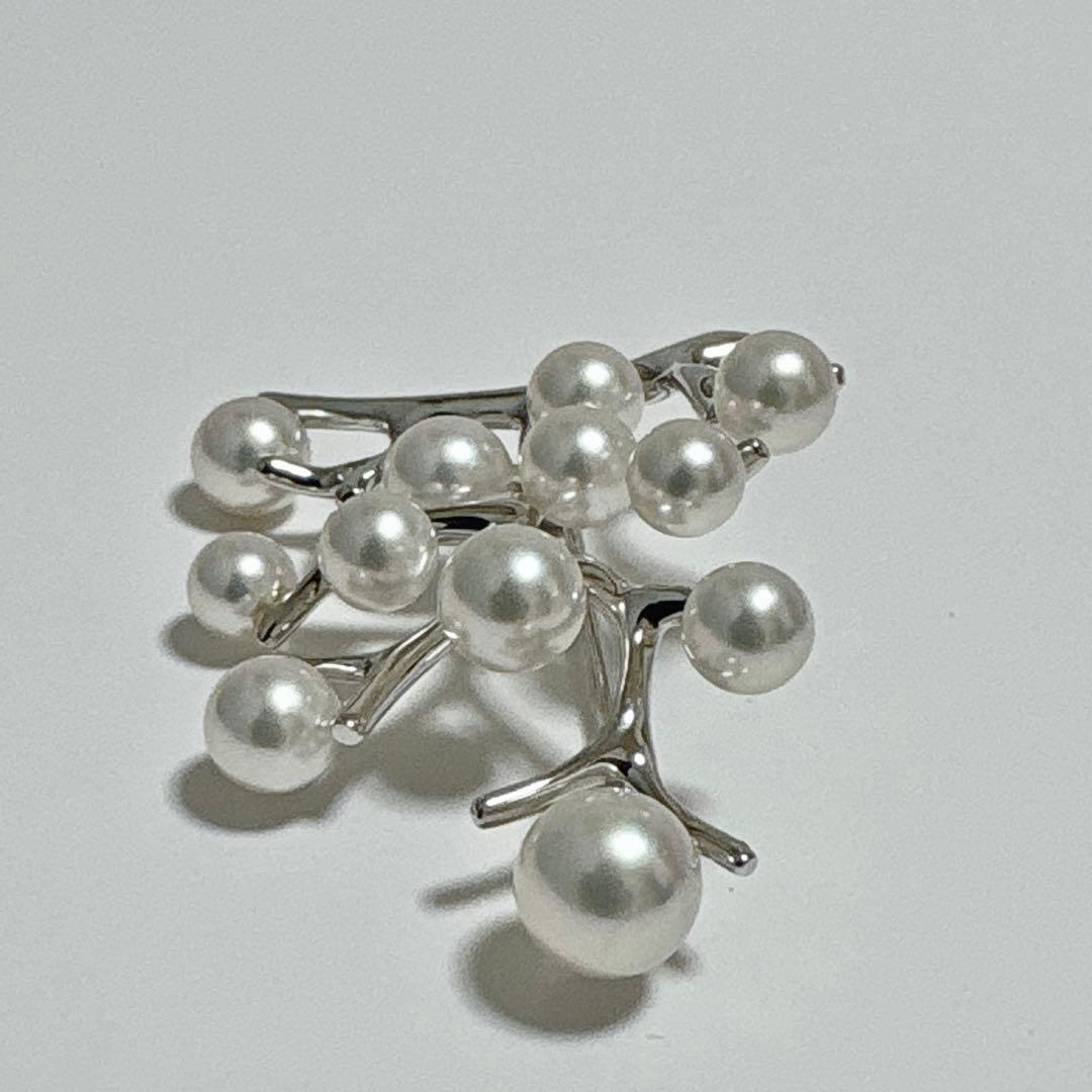 極美品✨ミキモト 幸福の木 シルバー ラージサイズ ブローチ SV