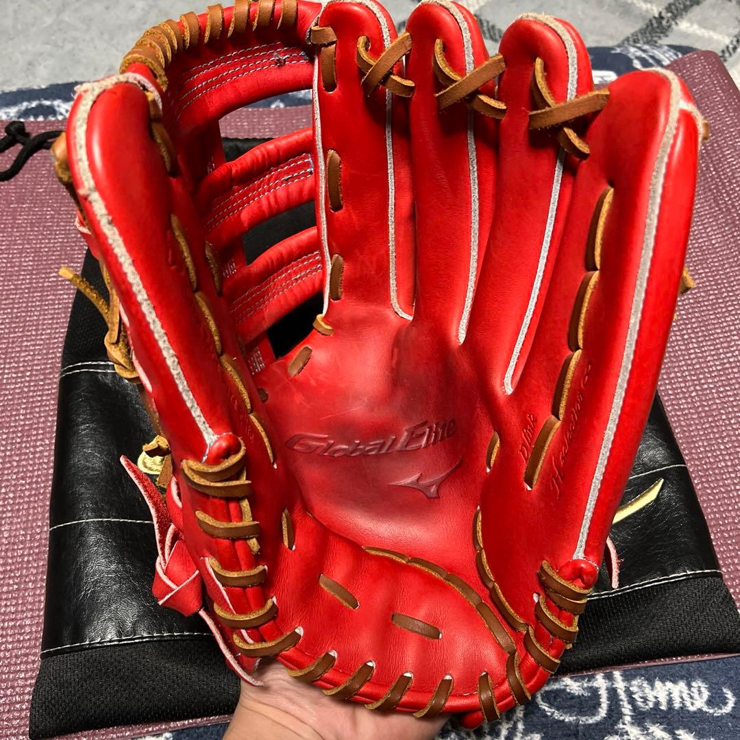 灯*ー様 ミズノ　グローバルエリート　ダイバーシティブルー　外野手用　硬式用