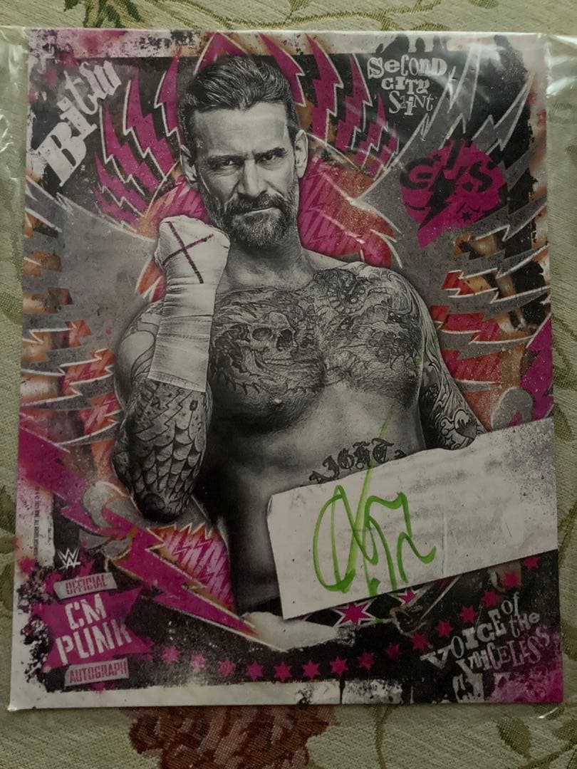 CMパンク 直筆サイン入フォト　2025WWE日本公演公式グッズ　CM PUNK