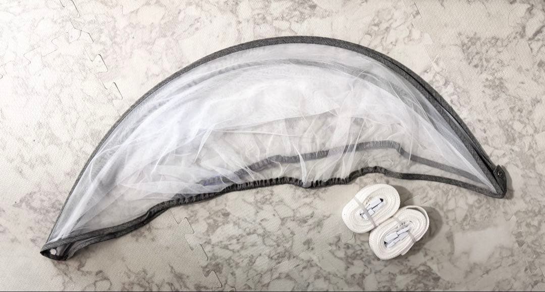 【美品・付属品完備】HZDMJベビーベッド グレー 折りたたみベビーベッド