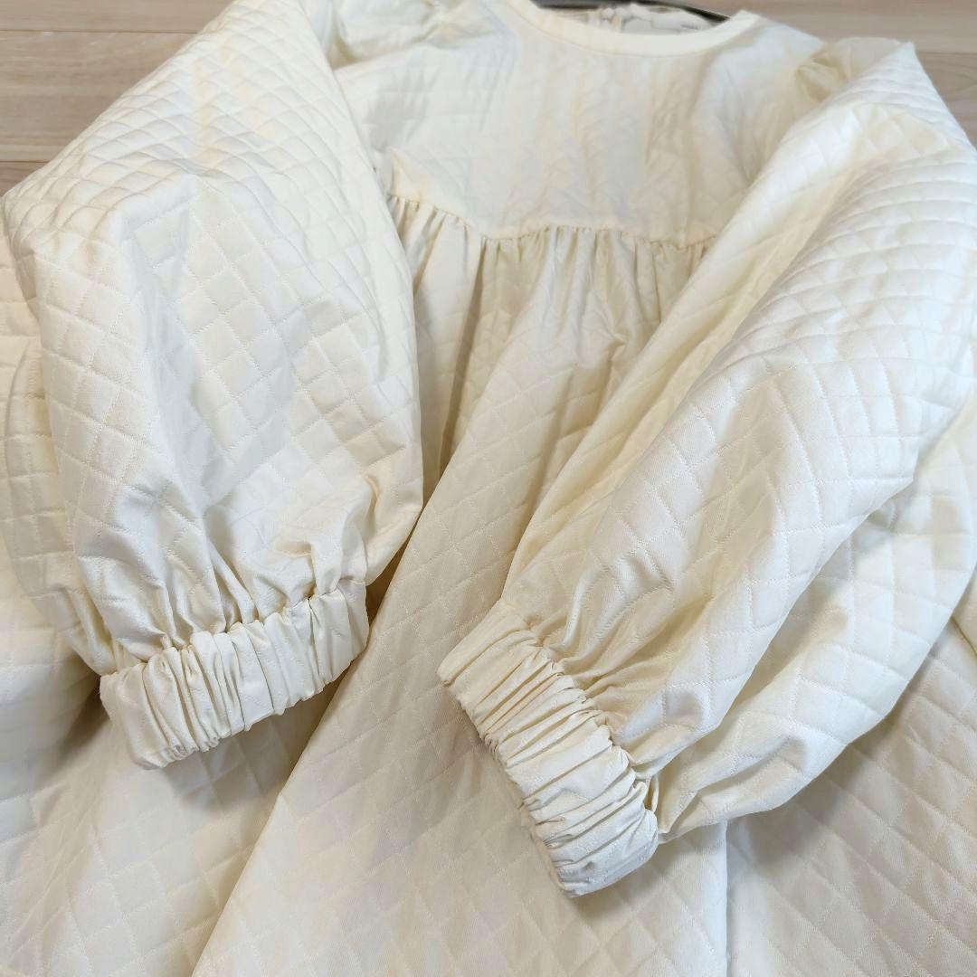 【美品】yori キルト柄パフスリーブブラウス