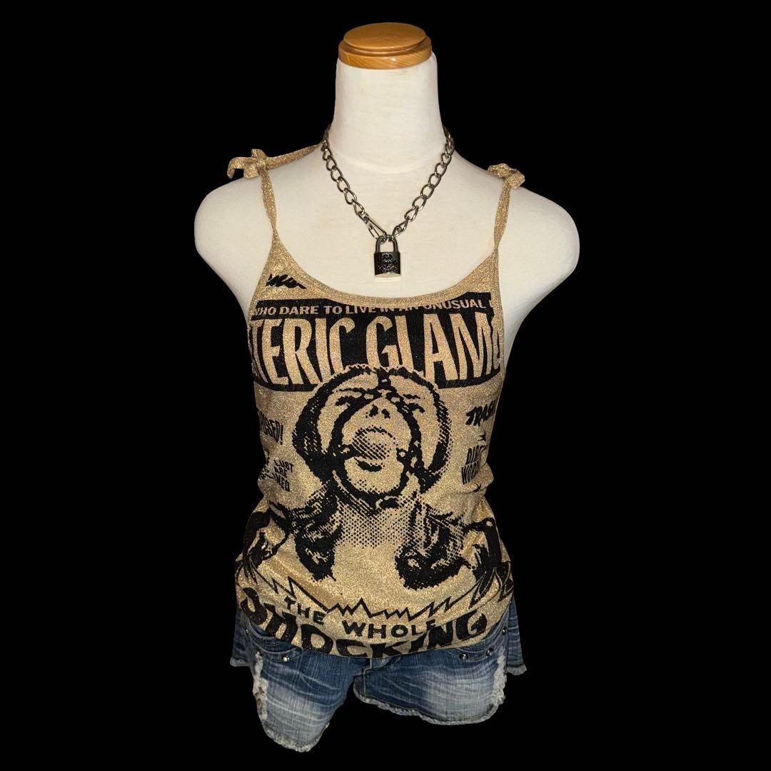 90s 初期 ヒステリックグラマー キャミソール 平成 ギャル ゴールド ラメ