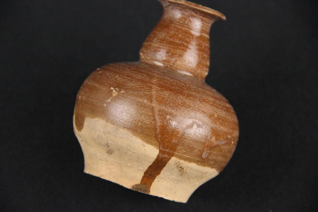 中国　明清時代 褐釉小壺 古民窯 福建窯 唐物 中国古玩 EU11-7