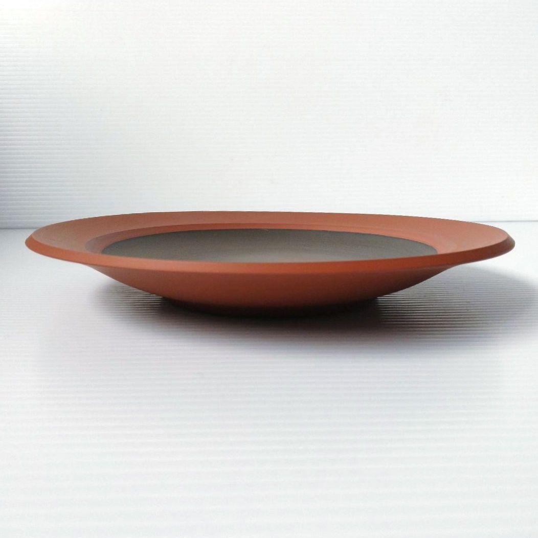 希少 佐渡 無名異焼 人間国宝 伊藤赤水 窯変 皿 大皿 工芸品 21,5cm