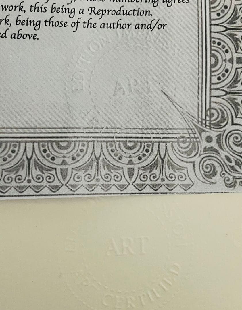 ミッキーマウス　ミニーマウス　リトグラフ　COA認定書付き