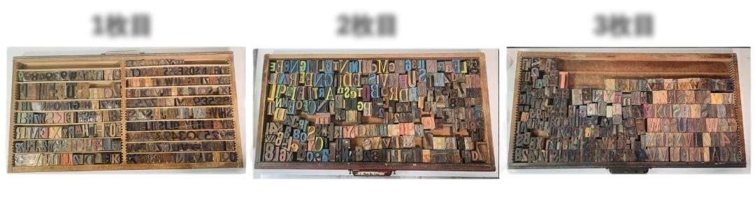 19–20世紀初頭 米国木製【活字ブロック 】HAMILTON 3点組