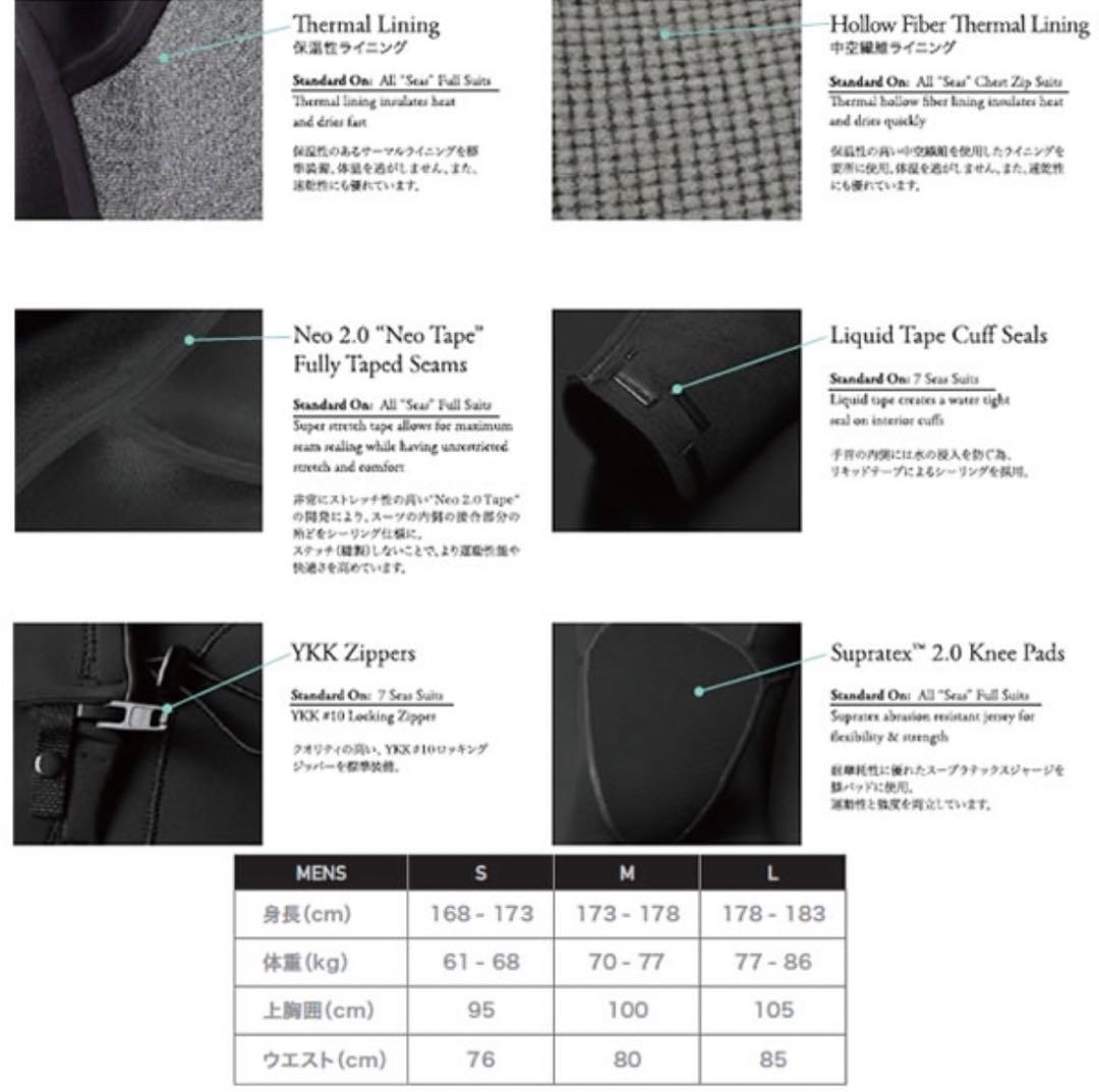 VISSLA ロングジョン THE SEVEN SEAS 2-2 正規品 L