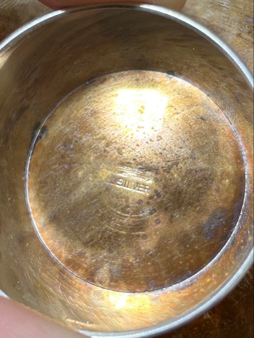 刻印あり純銀　銀盃　記念盃　木箱付き