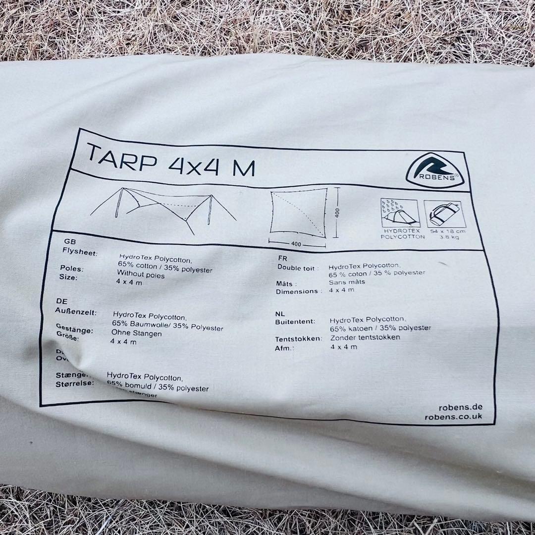 【2/15まで値下げ】ポール付きROBENS アウトバック タープ 4×4m