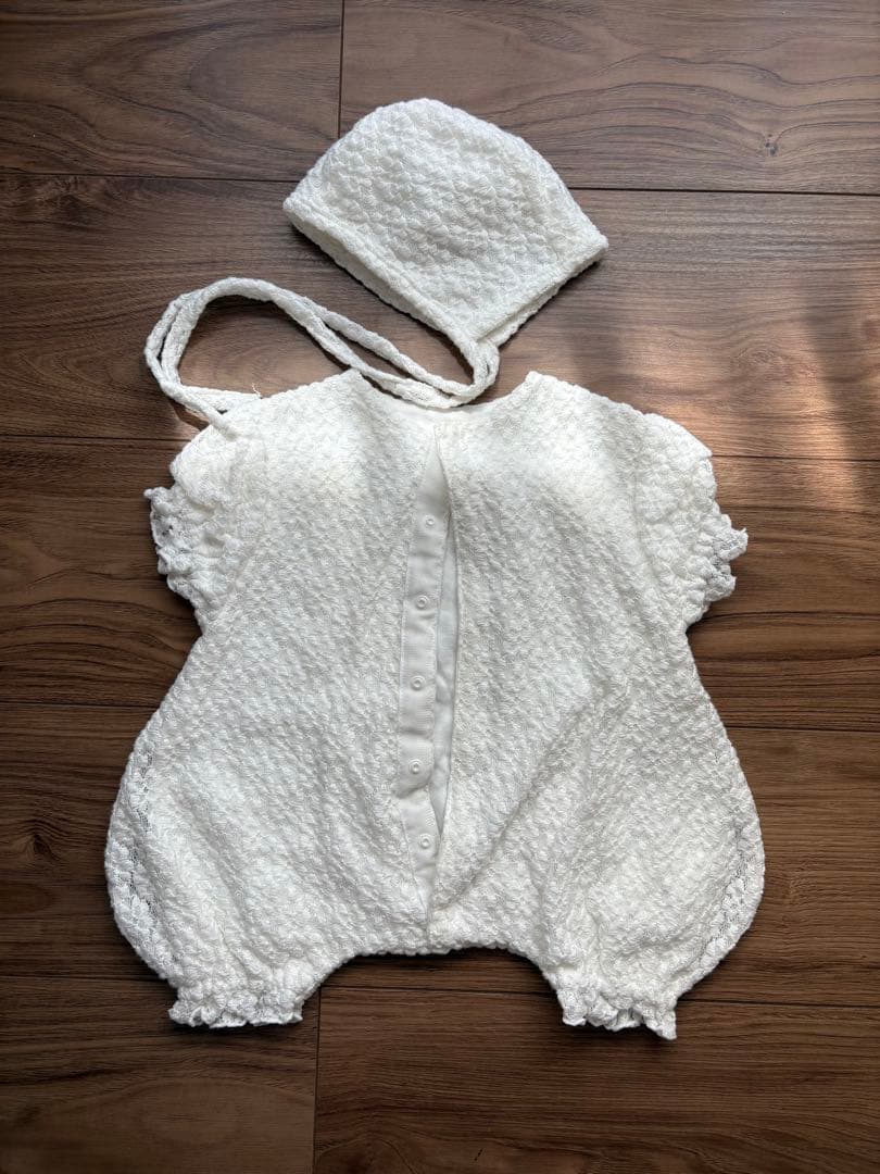 【美品】de.sh0p ぽってりシルエットロンパース（short）退院着