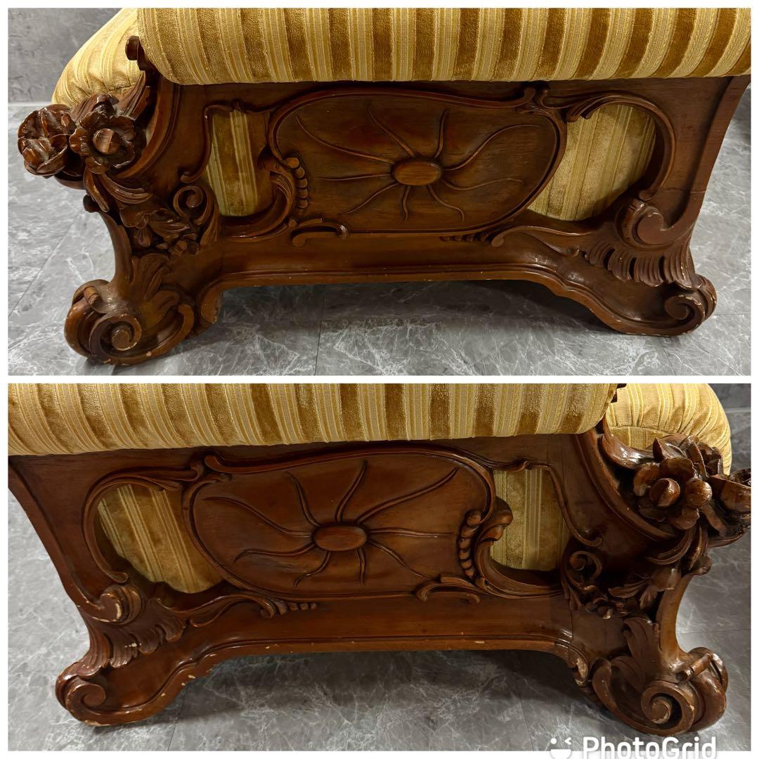 重厚な存在感　中国家具 花梨材 唐木 ソファ チェア 無垢 高級飾り家具　①ハ