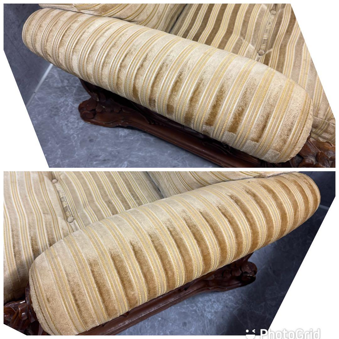 重厚な存在感　中国家具 花梨材 唐木 ソファ チェア 無垢 高級飾り家具　①ハ