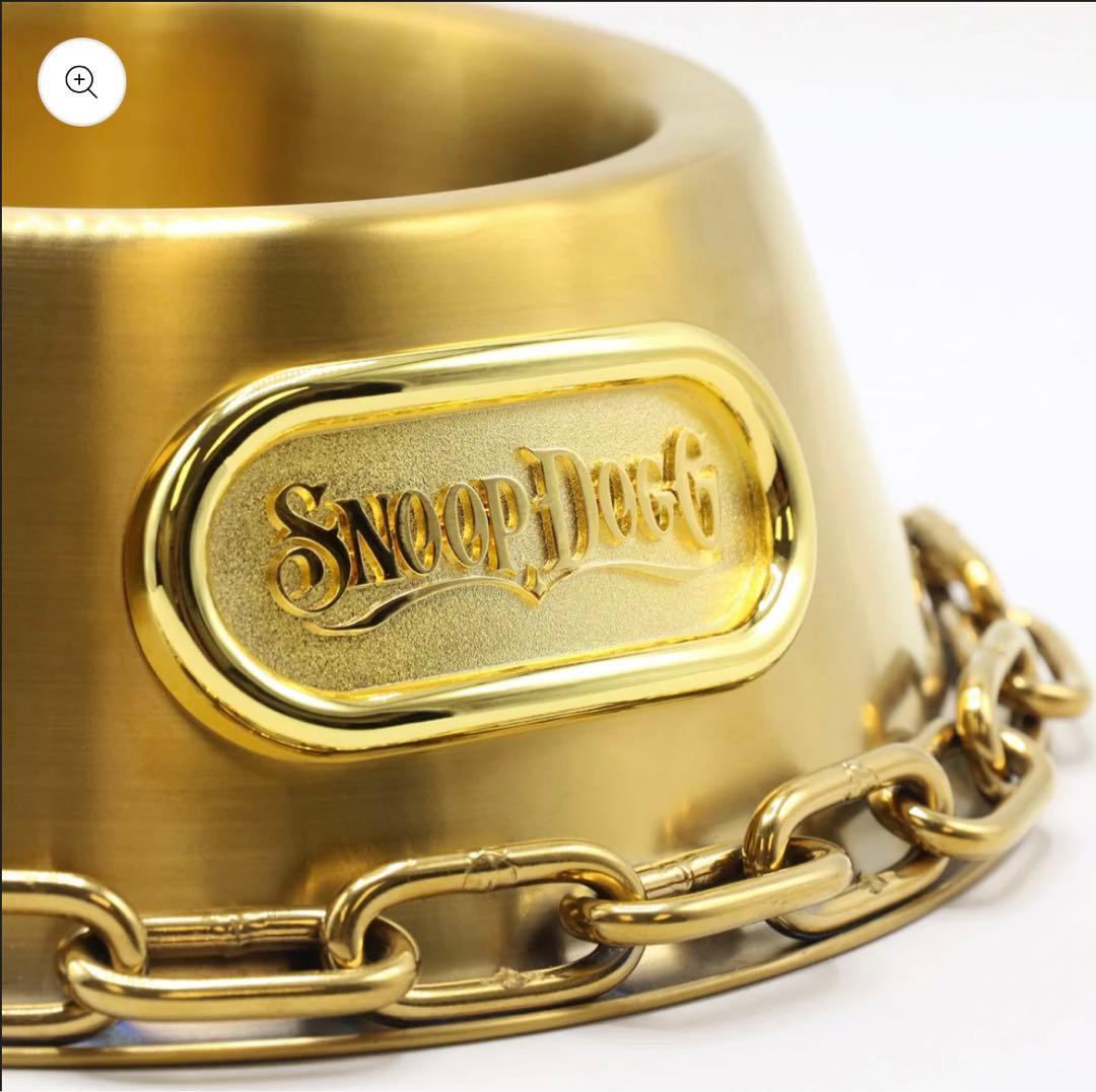 スヌープドッグ　お皿　フードボール　金色　Lサイズ　カッコイイ　犬　コラボ