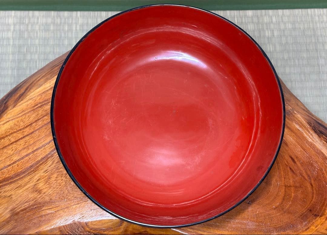 年代物 輪島塗 黒塗り 会箱 お椀 喰籠 大椀