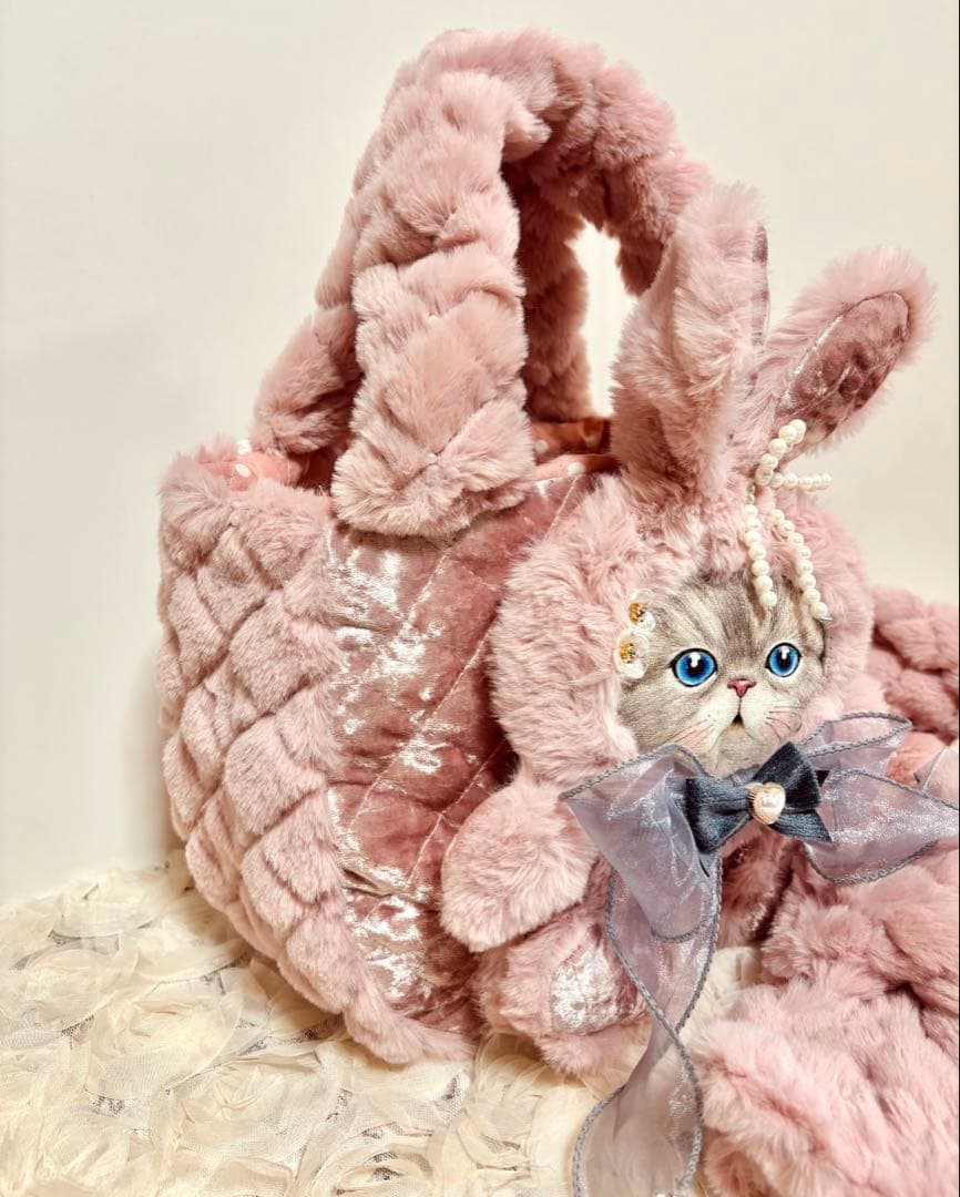 コヤンイサムチョン　ピンクファーとビーズファー❤︎ころりんバッグ❤︎お揃いセット