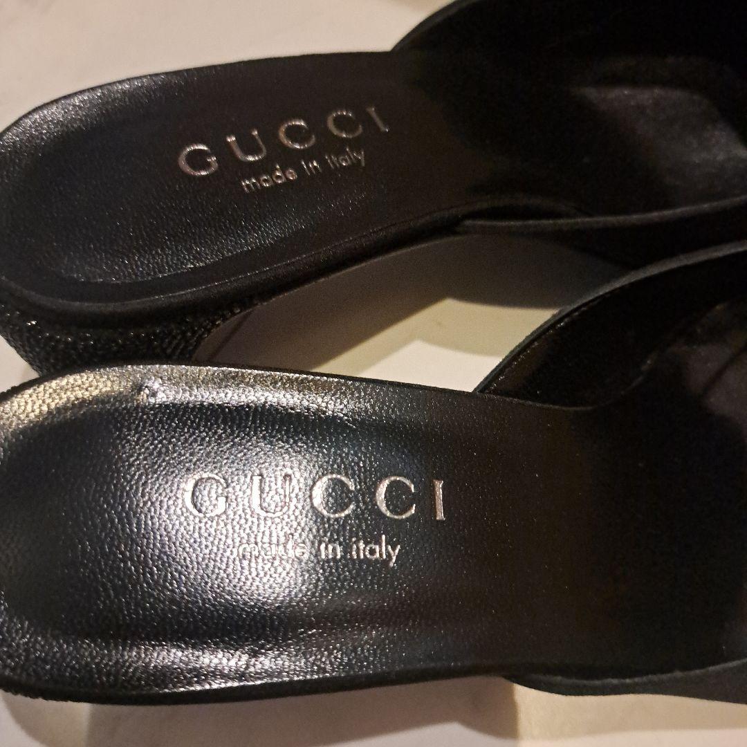 GUCCI ブラック ミュール サンダル