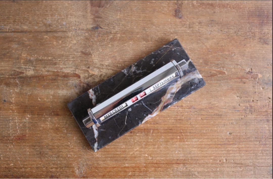 卓上万年カレンダー　フランス ヴィンテージ 『GOLD STARRY』大理石