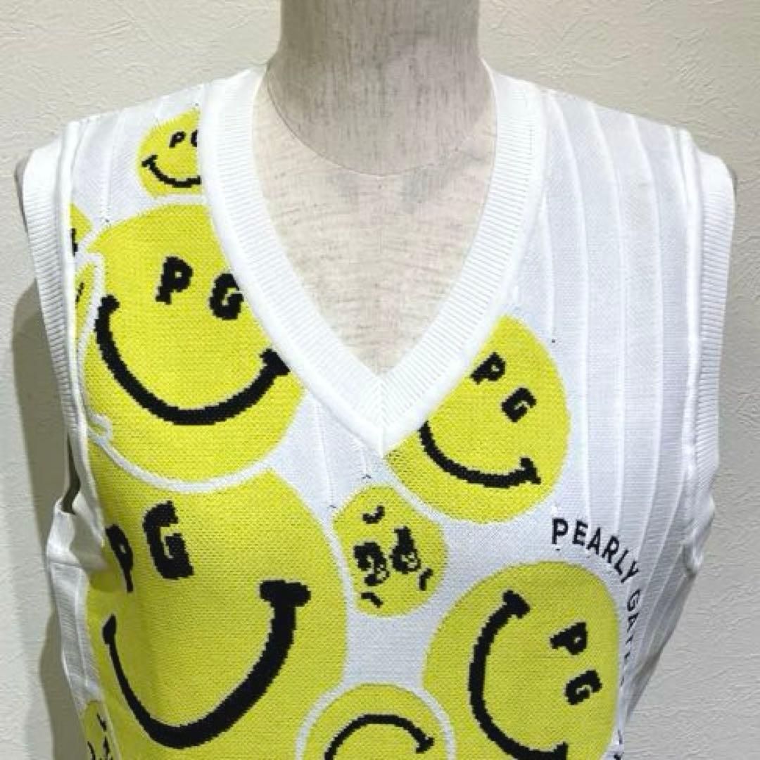 PEARLY GATES スマイリーフェイス　ニットベスト　Ｖネック　サイズ1