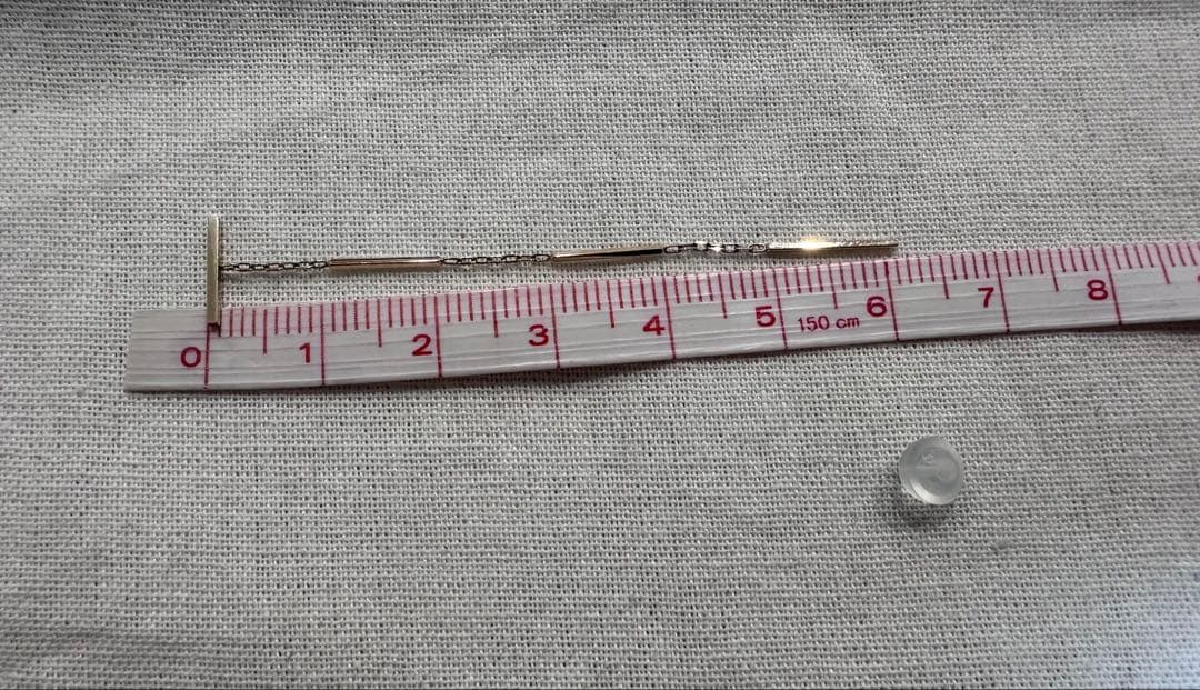 hirotakaヒロタカ　トグルチェーン ピアス　片耳　K10YG 3連