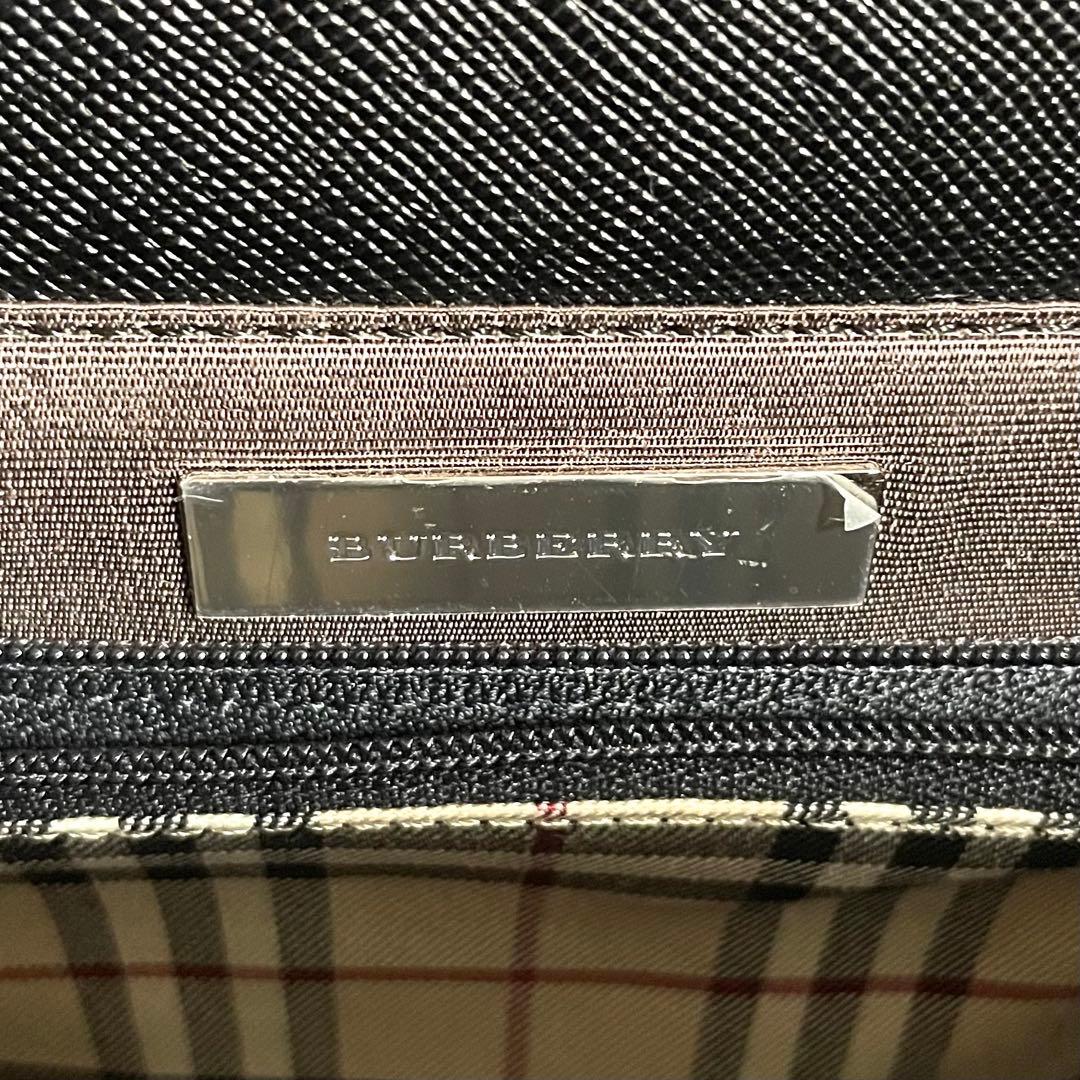 未使用/バーバリー　ハンドバッグ　トート　ミニ　ノバチェック　ブラック　レザー