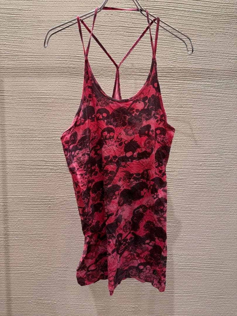 トップス 00s L.G.B. skull tank top camisole y2k