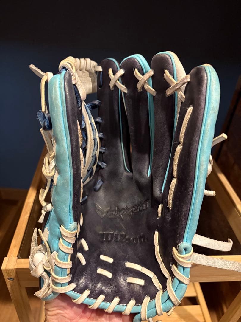 Wilson 軟式野球グローブ ネイビー/水色