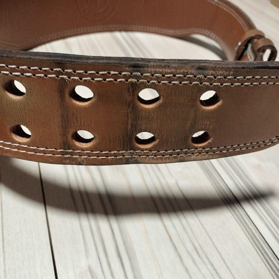 ゴールドジム　パワーベルト ブラウン　本革