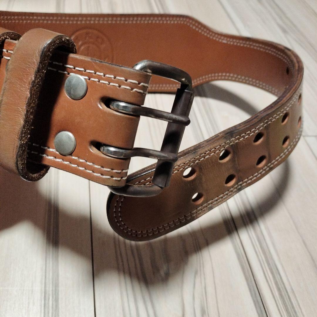 ゴールドジム　パワーベルト ブラウン　本革