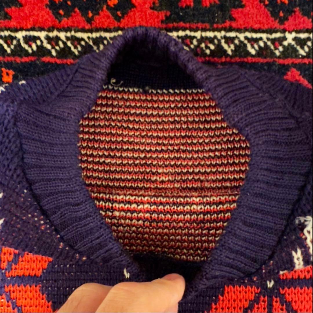 50s ジャガードニット　ヴィンテージ　雪柄