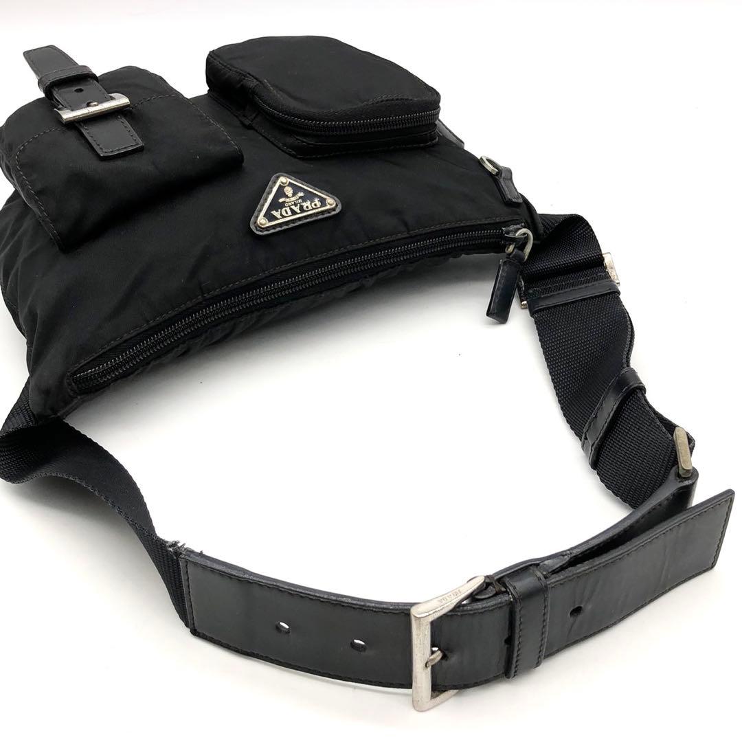 プラダ ウエストバッグ 三角ロゴプレート ベルト ナイロン レザー BM0010