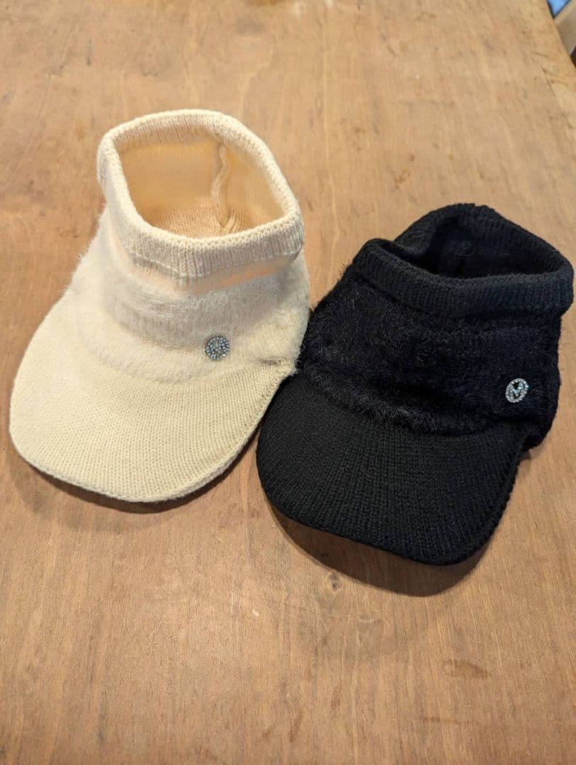 【限定】レディース　サンバイザー　ニット帽　ホワイト　韓国　シンプル　帽子